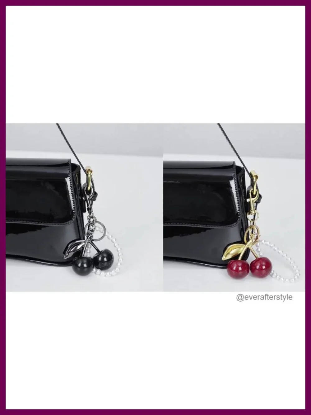 Women's Hobo Bag with Cherry Pendant Crossbody Shoulder Bag Y2K Detachable
